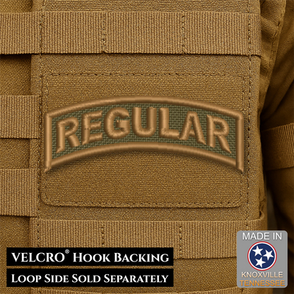Army Regular Forces Funny Morale Patch Tab, 1.2x3" | Made in USA | VELCRO® Brand Hook Backing