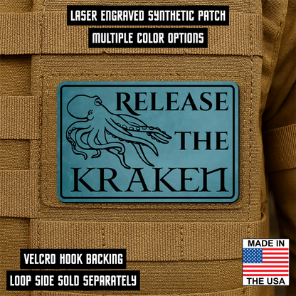 Release The Kraken Funny Nautical Morale Patch 2"x3" Hook & Loop | Made in USA