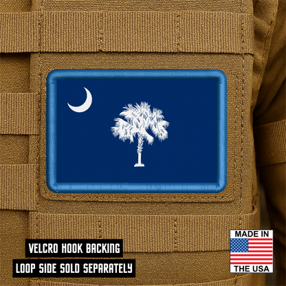 South Carolina State Flag Patch 2"x3" Hook & Loop | Made in USA | Pro-Print Full Color & Tactical Options