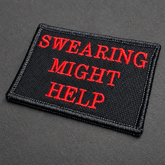 Swearing Might Help Funny Embroidered Morale Patch, 2x3" | VELCRO® Brand Hook Backing