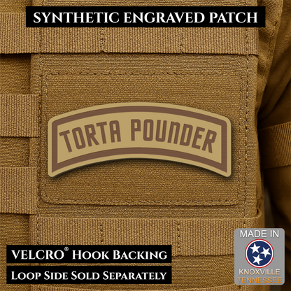 Torta Pounder Rocker Tab Funny Morale Patch, 1x2.6" | Made in USA | VELCRO® Brand Hook Backing