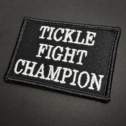 Tickle Fight Champion Funny Embroidered Morale Patch, 2x3" | VELCRO® Brand Hook Backing