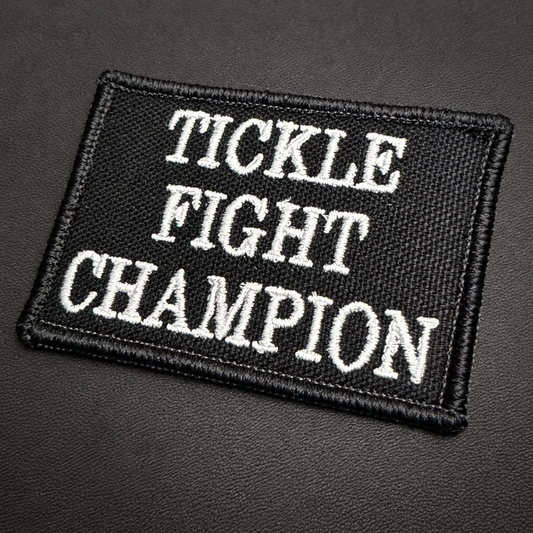 Tickle Fight Champion Funny Embroidered Morale Patch, 2x3" | VELCRO® Brand Hook Backing