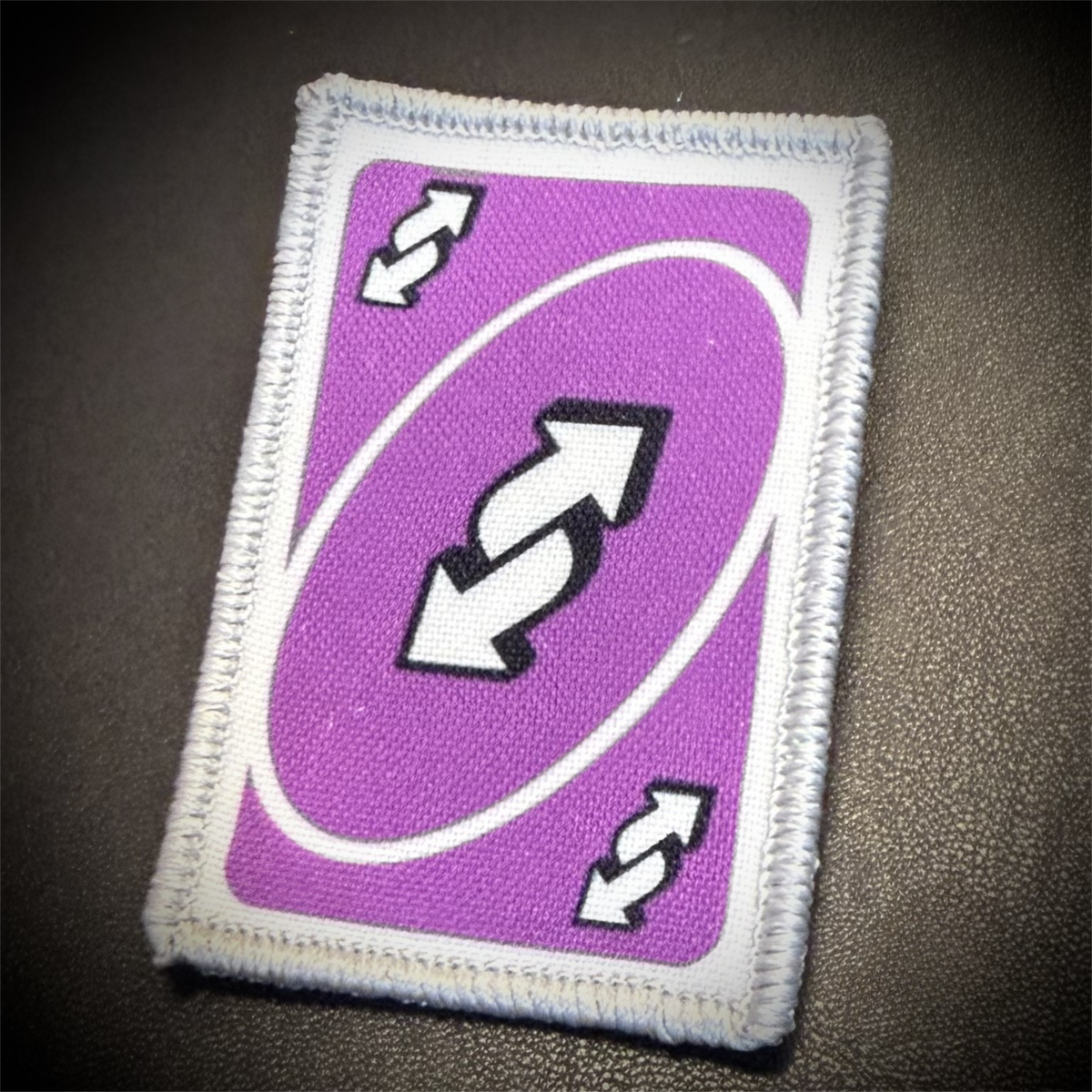 UNO Reverse Card Funny Printed Morale Patch, 2x3" | VELCRO® Brand Hook Backing
