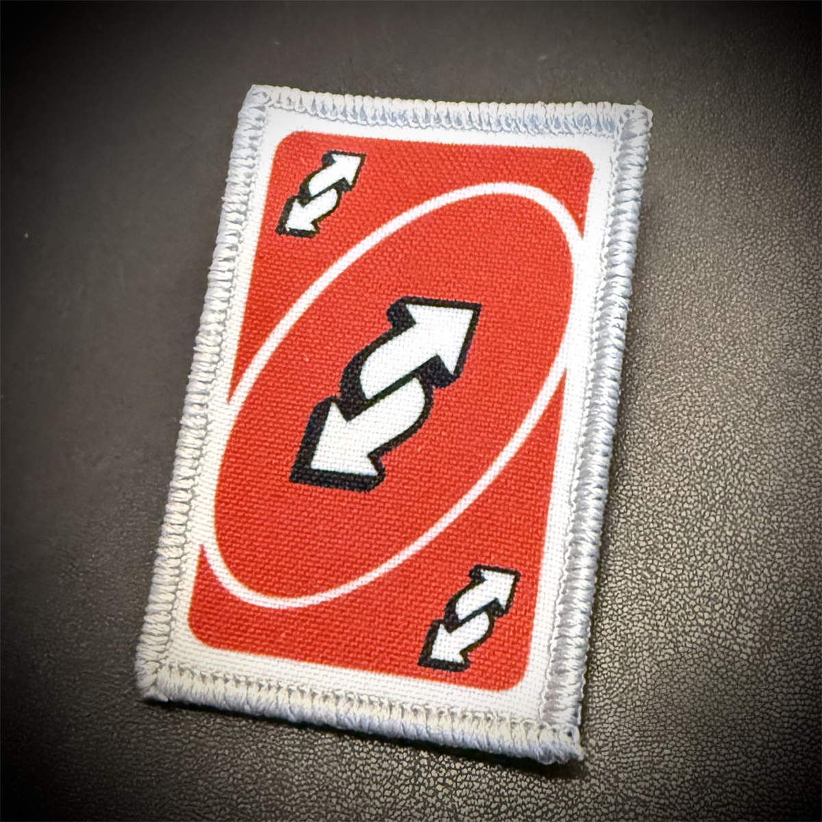 UNO Reverse Card Funny Printed Morale Patch, 2x3" | VELCRO® Brand Hook Backing