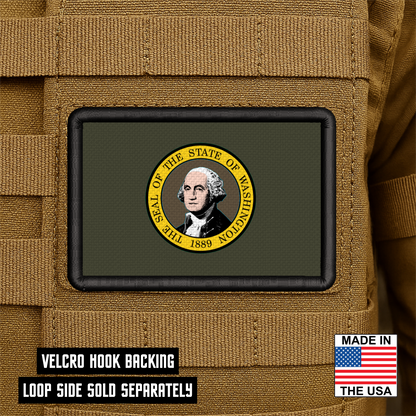 Washington State Flag Patch 2"x3" Hook & Loop | Made in USA | Pro-Print Full Color & Tactical Options