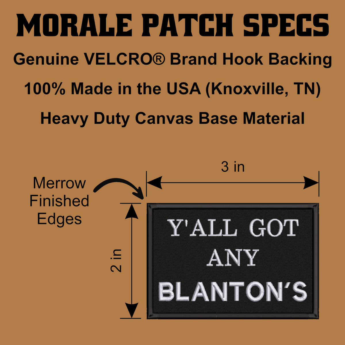 Got Any Blanton's Funny Morale Patch, 2x3" | Made in USA | VELCRO® Brand Hook Backing