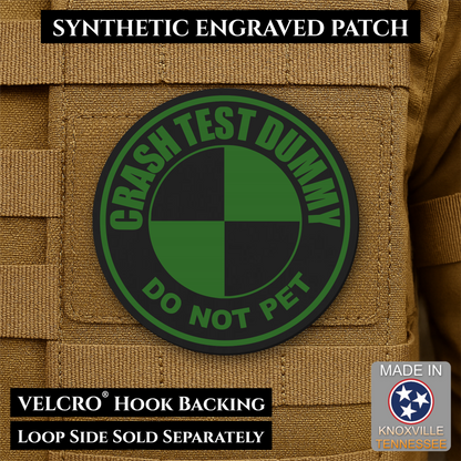 Crash Test Dummy Funny Morale Patch | Made in USA | VELCRO® Brand Hook Backing