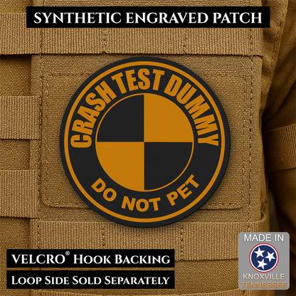 Crash Test Dummy Funny Morale Patch | Made in USA | VELCRO® Brand Hook Backing