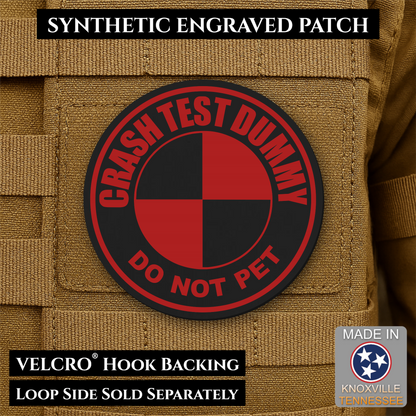 Crash Test Dummy Funny Morale Patch | Made in USA | VELCRO® Brand Hook Backing