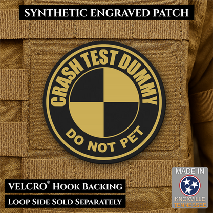 Crash Test Dummy Funny Morale Patch | Made in USA | VELCRO® Brand Hook Backing