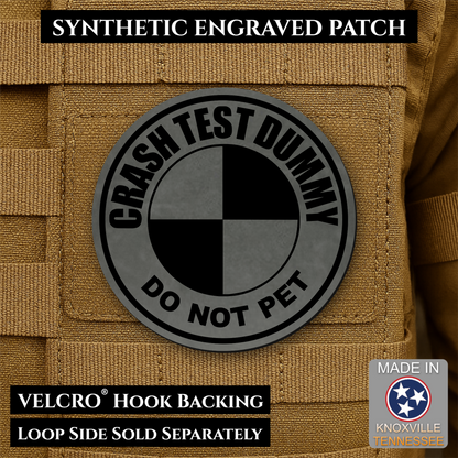 Crash Test Dummy Funny Morale Patch | Made in USA | VELCRO® Brand Hook Backing