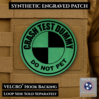 Crash Test Dummy Funny Morale Patch | Made in USA | VELCRO® Brand Hook Backing