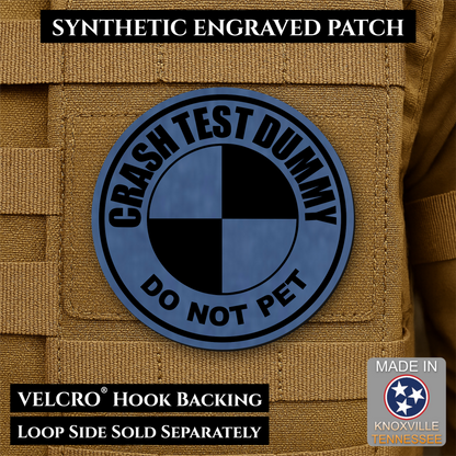 Crash Test Dummy Funny Morale Patch | Made in USA | VELCRO® Brand Hook Backing