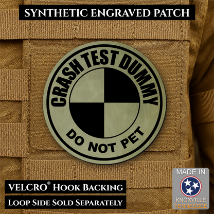 Crash Test Dummy Funny Morale Patch | Made in USA | VELCRO® Brand Hook Backing