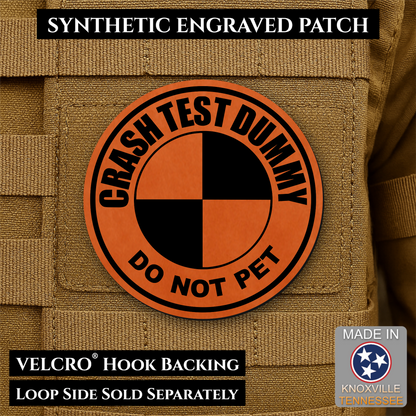 Crash Test Dummy Funny Morale Patch | Made in USA | VELCRO® Brand Hook Backing
