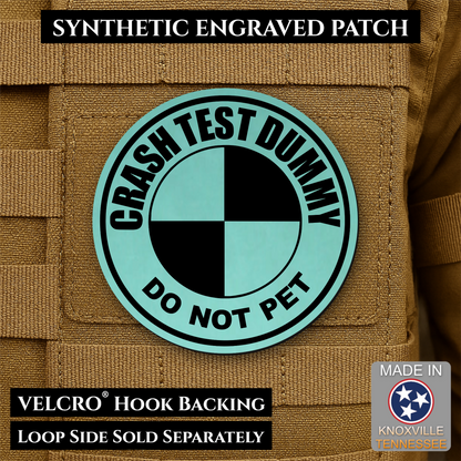 Crash Test Dummy Funny Morale Patch | Made in USA | VELCRO® Brand Hook Backing