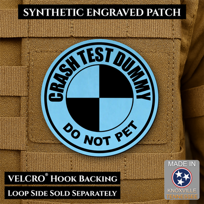 Crash Test Dummy Funny Morale Patch | Made in USA | VELCRO® Brand Hook Backing