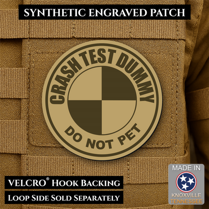Crash Test Dummy Funny Morale Patch | Made in USA | VELCRO® Brand Hook Backing