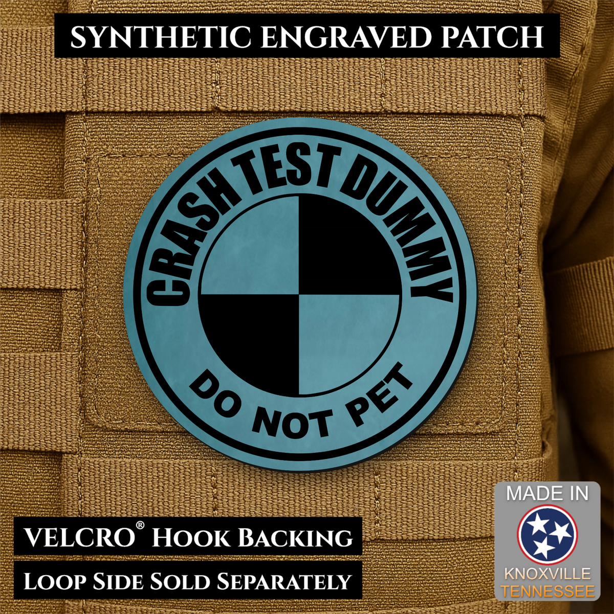Crash Test Dummy Funny Morale Patch | Made in USA | VELCRO® Brand Hook Backing