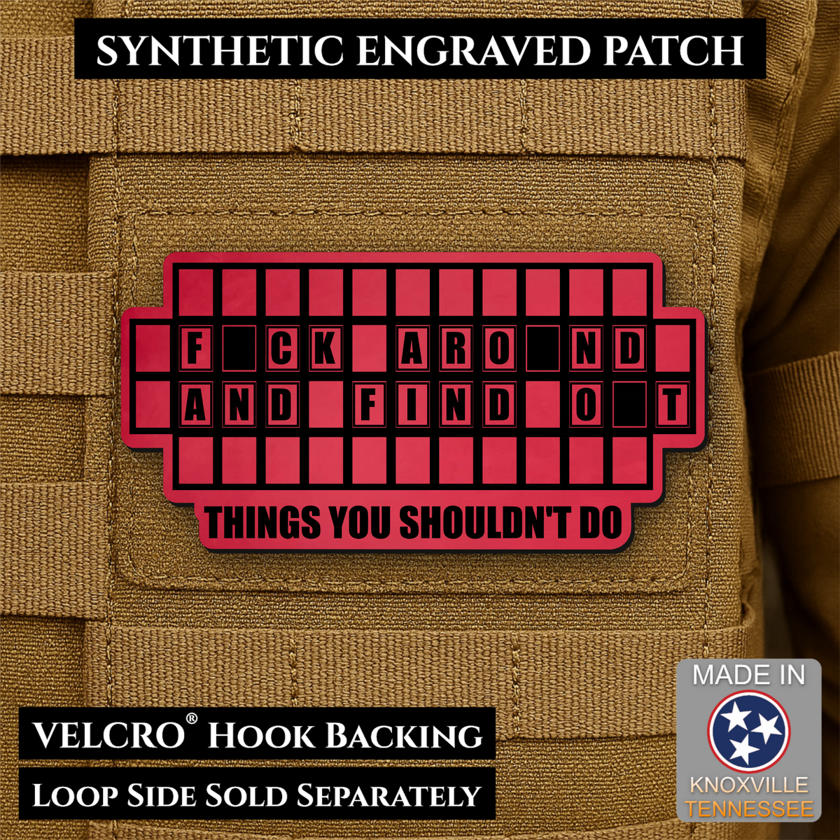 FAFO Game Show Funny Morale Patch | Made in USA | VELCRO® Brand Hook Backing