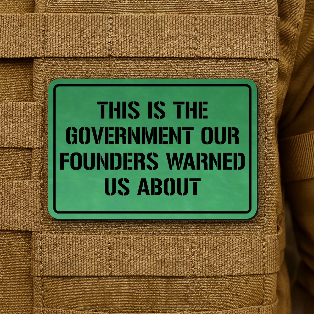 The Government Our Founders Warned Us About Laser Engraved Morale Patch | VELCRO® Brand Hook Backing