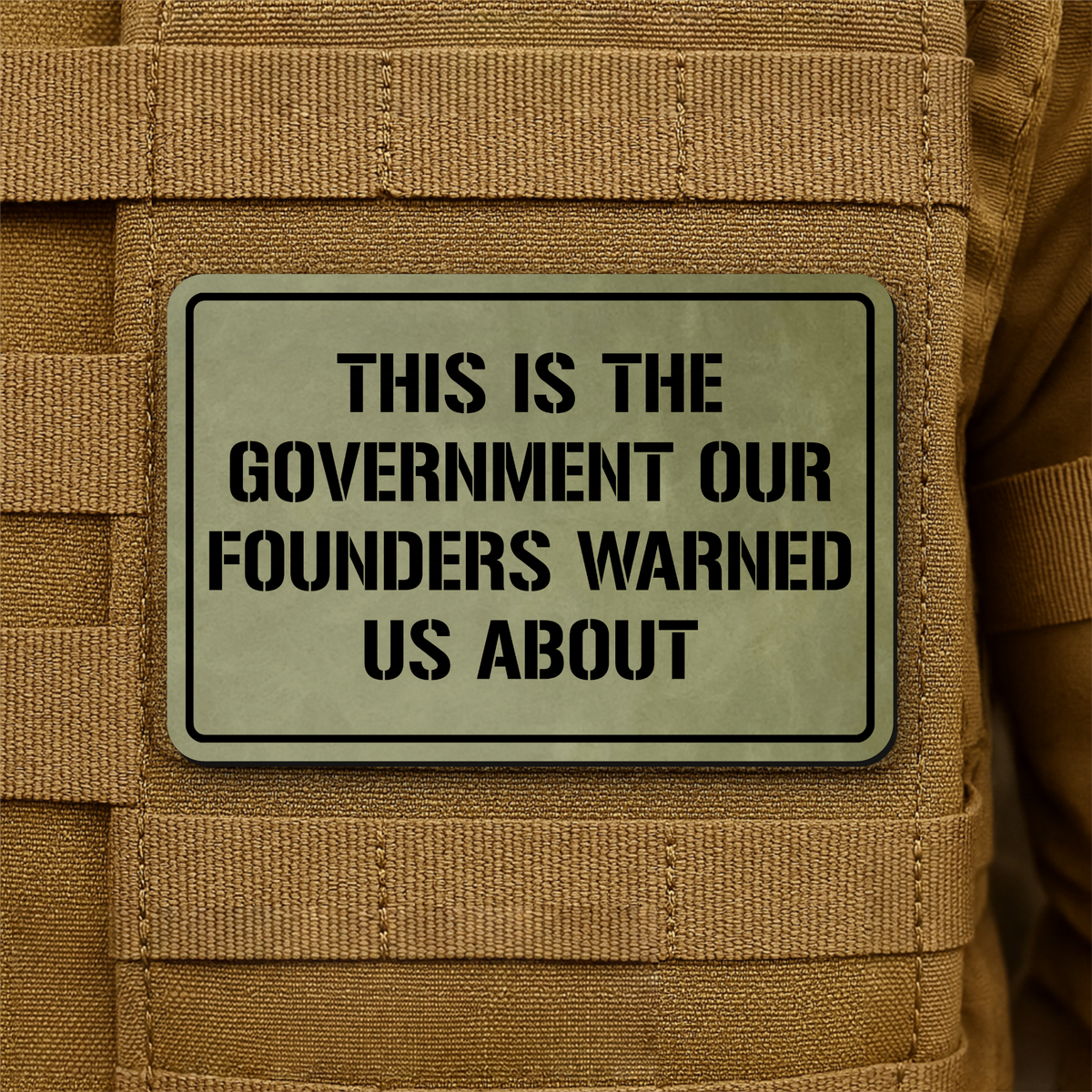 The Government Our Founders Warned Us About Laser Engraved Morale Patch | VELCRO® Brand Hook Backing
