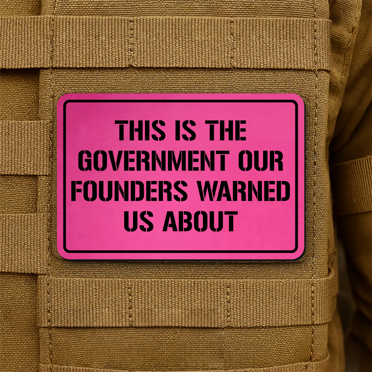 The Government Our Founders Warned Us About Laser Engraved Morale Patch | VELCRO® Brand Hook Backing