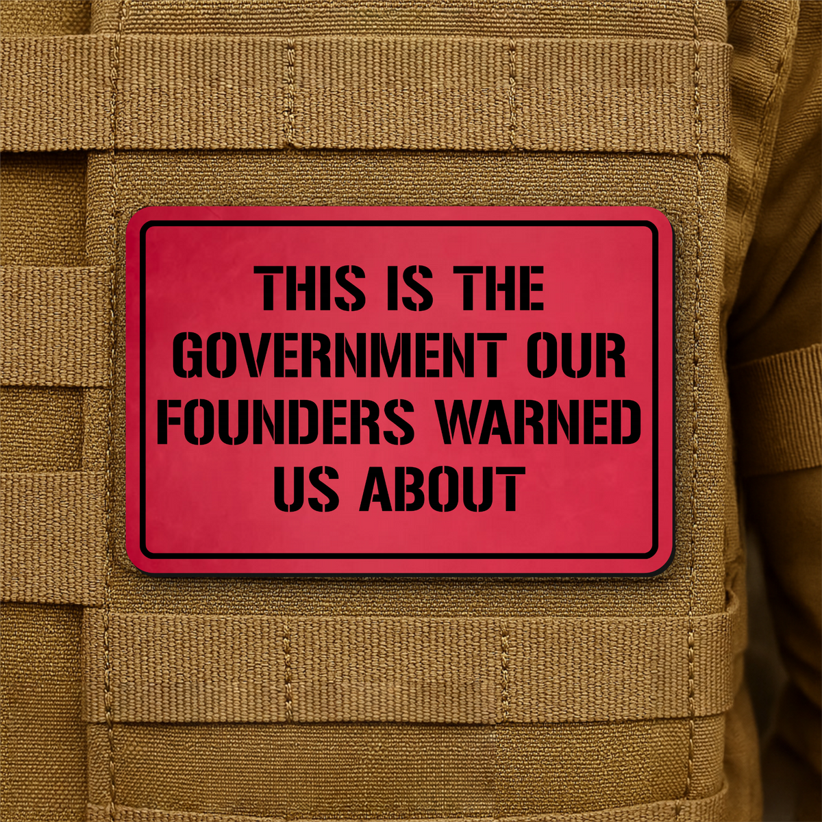 The Government Our Founders Warned Us About Laser Engraved Morale Patch | VELCRO® Brand Hook Backing