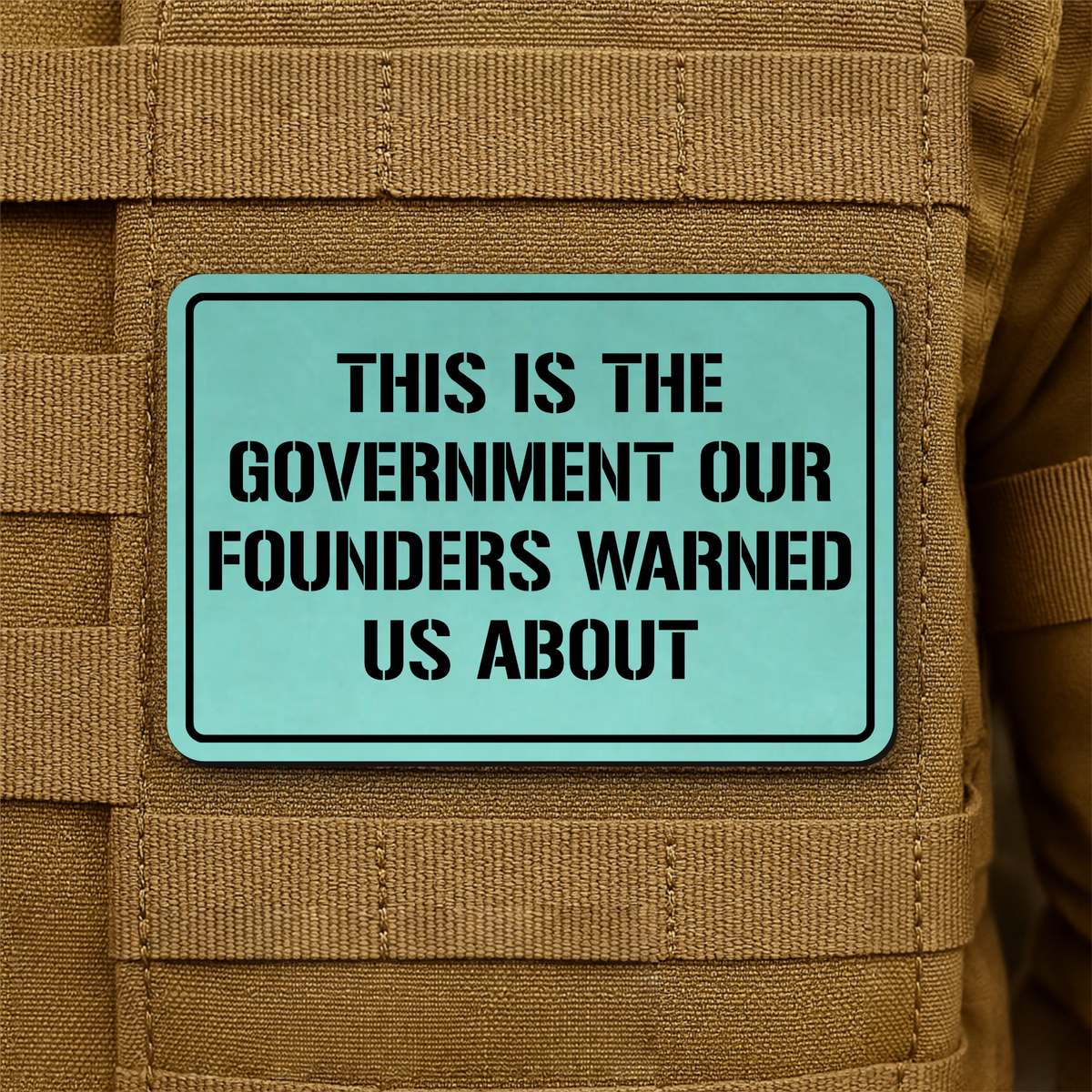 The Government Our Founders Warned Us About Laser Engraved Morale Patch | VELCRO® Brand Hook Backing