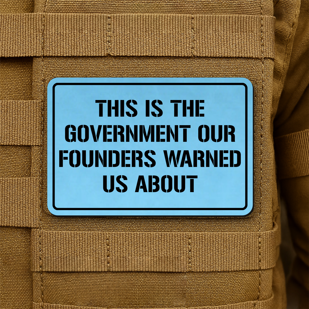 The Government Our Founders Warned Us About Laser Engraved Morale Patch | VELCRO® Brand Hook Backing