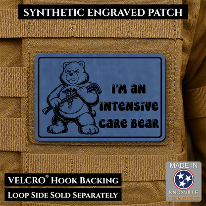 Intensive Care Bear Funny Nurse Medic Morale Patch, 2x3" | Made in USA | VELCRO® Brand Hook Backing
