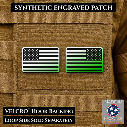 Mini Tactical Synthetic American Flag Patch - Set of 2 | Made in USA | VELCRO® Brand Hook Backing