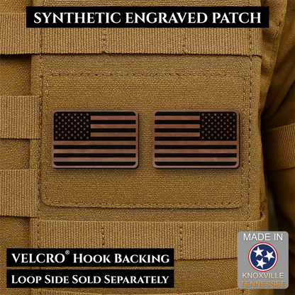 Mini Tactical Synthetic American Flag Patch - Set of 2 | Made in USA | VELCRO® Brand Hook Backing