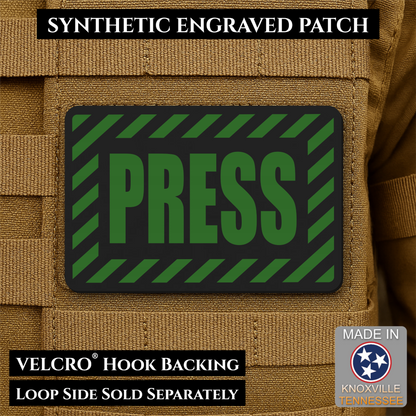 PRESS Media Journalist ID Morale Patch | Made in USA | VELCRO® Brand Hook Backing