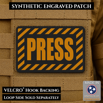 PRESS Media Journalist ID Morale Patch | Made in USA | VELCRO® Brand Hook Backing