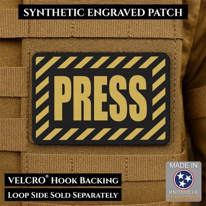 PRESS Media Journalist ID Morale Patch | Made in USA | VELCRO® Brand Hook Backing