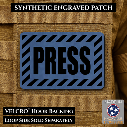 PRESS Media Journalist ID Morale Patch | Made in USA | VELCRO® Brand Hook Backing