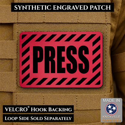 PRESS Media Journalist ID Morale Patch | Made in USA | VELCRO® Brand Hook Backing