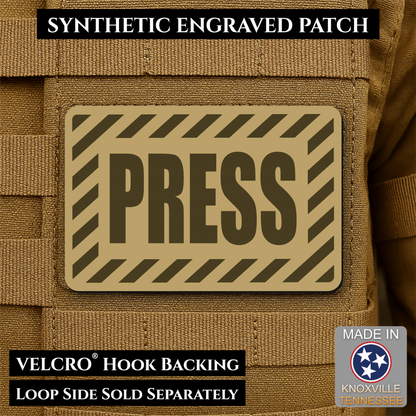 PRESS Media Journalist ID Morale Patch | Made in USA | VELCRO® Brand Hook Backing