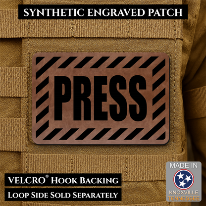 PRESS Media Journalist ID Morale Patch | Made in USA | VELCRO® Brand Hook Backing