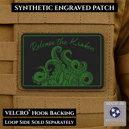 Release the Kraken Funny Morale Patch, 2x3" | Made in USA | VELCRO® Brand Hook Backing