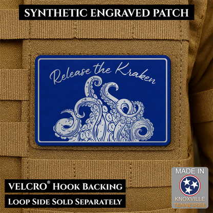 Release the Kraken Funny Morale Patch, 2x3" | Made in USA | VELCRO® Brand Hook Backing