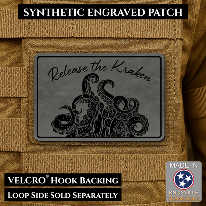 Release the Kraken Funny Morale Patch, 2x3" | Made in USA | VELCRO® Brand Hook Backing