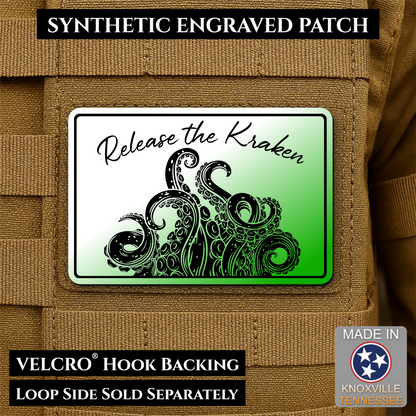 Release the Kraken Funny Morale Patch, 2x3" | Made in USA | VELCRO® Brand Hook Backing