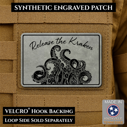 Release the Kraken Funny Morale Patch, 2x3" | Made in USA | VELCRO® Brand Hook Backing