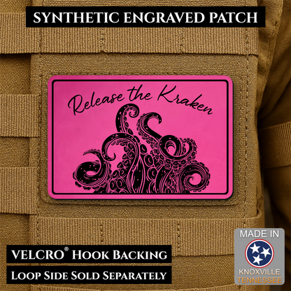 Release the Kraken Funny Morale Patch, 2x3" | Made in USA | VELCRO® Brand Hook Backing