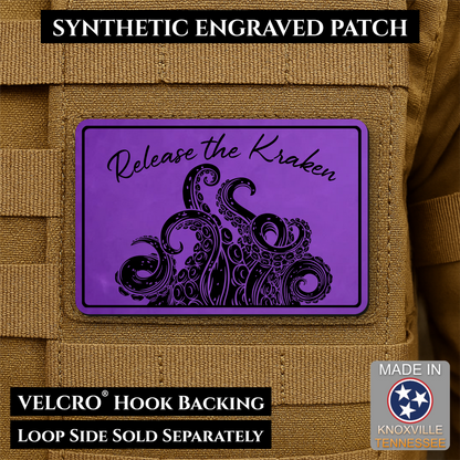 Release the Kraken Funny Morale Patch, 2x3" | Made in USA | VELCRO® Brand Hook Backing