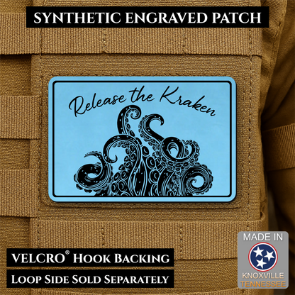 Release the Kraken Funny Morale Patch, 2x3" | Made in USA | VELCRO® Brand Hook Backing