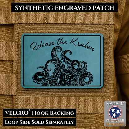 Release the Kraken Funny Morale Patch, 2x3" | Made in USA | VELCRO® Brand Hook Backing